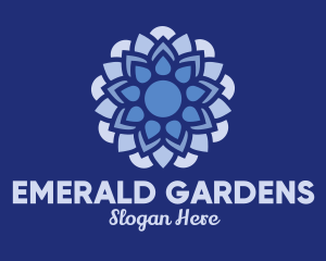 Blue Floral Decoration  logo design