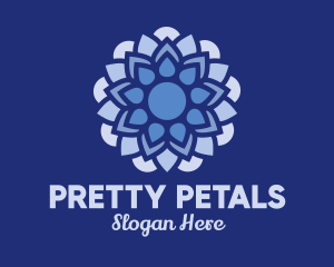 Blue Floral Decoration  logo design