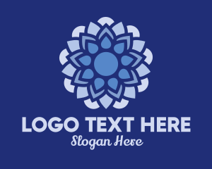 Gardening - Blue Floral Decoration logo design