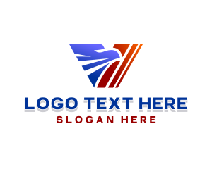 Patriotic - Eagle Aviation Letter V logo design