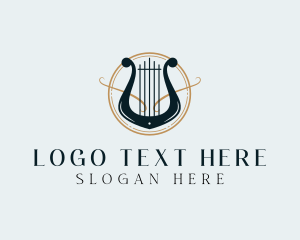 String - Premium Lyre Music logo design