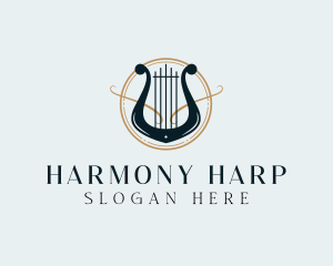 Harp - Premium Lyre Music logo design