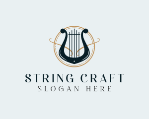 String - Premium Lyre Music logo design