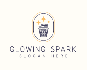 Sparkly Clean Laundry Business logo design