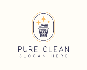 Sparkly Clean Laundry Business logo design