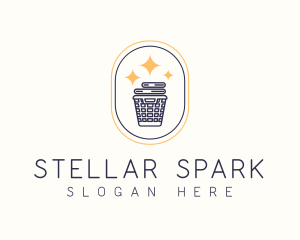 Sparkly Clean Laundry Business logo design