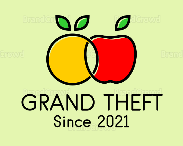 Orange Apple Fruit Logo