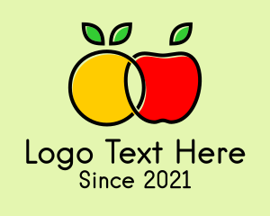 Healthy Food - Orange Apple Fruit logo design