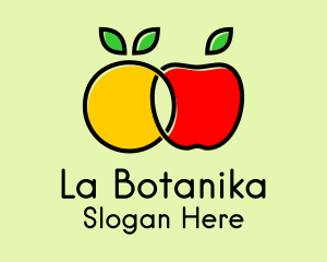 Orange Apple Fruit  Logo
