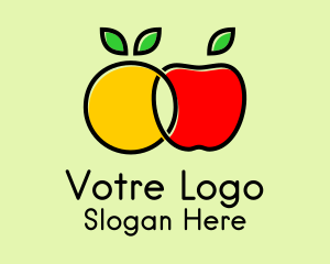 Orange Apple Fruit  Logo