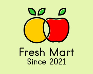 Supermarket - Orange Apple Fruit logo design