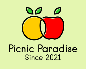 Picnic - Orange Apple Fruit logo design