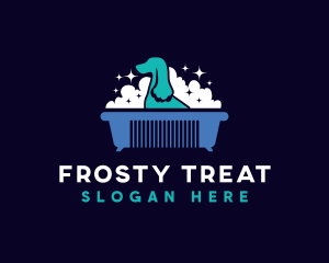 Dog Pet Grooming Bath logo design