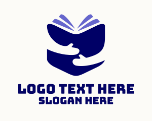 Storyteller - Purple Book Hug logo design