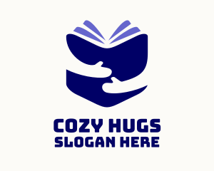 Purple Book Hug logo design