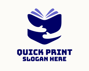 Purple Book Hug logo design