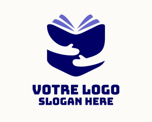 Fiction - Purple Book Hug logo design