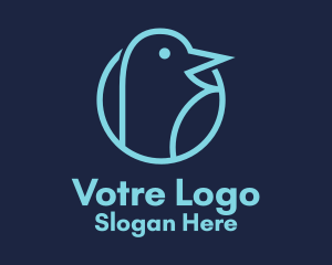 Blue Pigeon Bird Logo