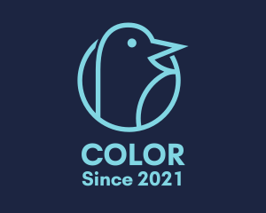 Passerine - Blue Pigeon Bird logo design