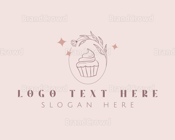 Floral Bakery Cupcake Logo