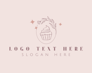 Pastry Chef - Floral Bakery Cupcake logo design