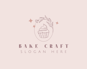 Floral Bakery Cupcake logo design