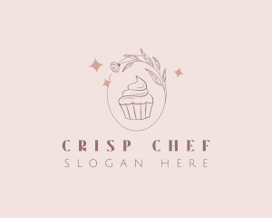 Floral Bakery Cupcake logo design