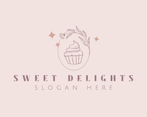 Floral Bakery Cupcake logo design