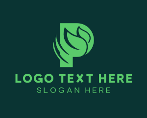 Green - Sustainable Business Letter P logo design