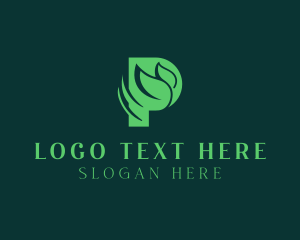 Botanical - Sustainable Business Letter P logo design