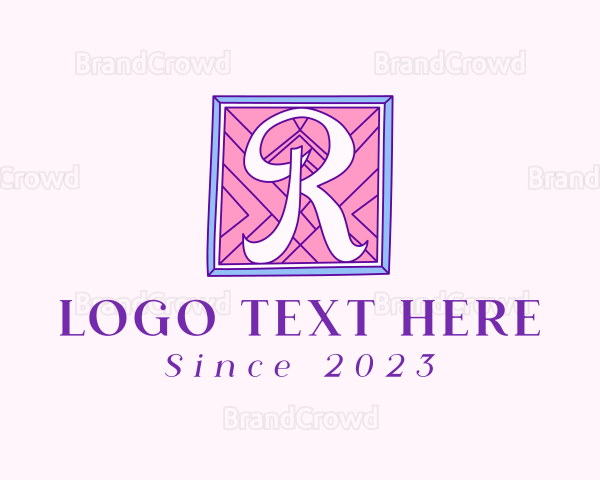 Letter R Tile Pattern Logo