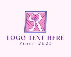 Knitter - Letter R Tile Pattern logo design