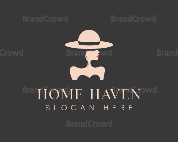 Elegant Stylish Hat Lady Logo