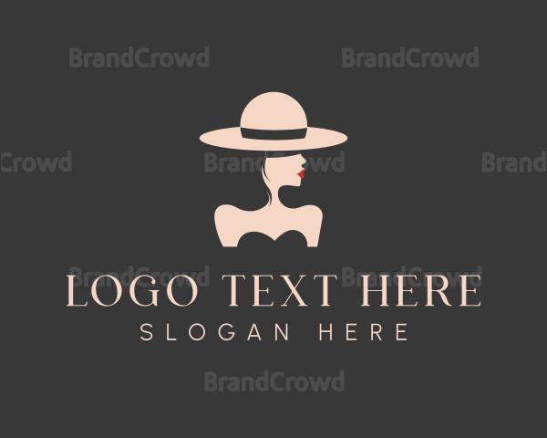 Elegant Stylish Hat Lady Logo
