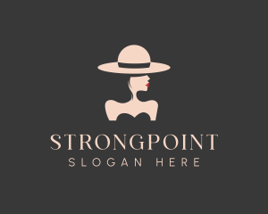 Elegant Stylish Hat Lady Logo