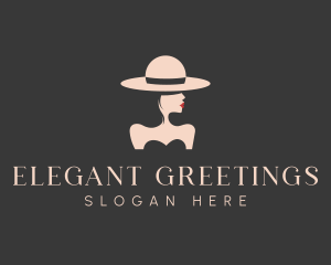 Elegant Stylish Hat Lady logo design