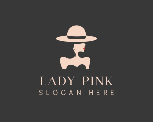 Elegant Stylish Hat Lady logo design