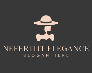 Elegant Stylish Hat Lady logo design