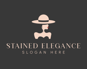 Elegant Stylish Hat Lady logo design