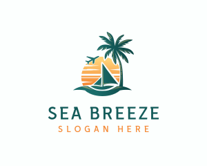 Sailboat - Sunset Island Sailboat logo design