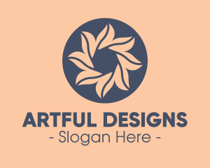 Spa Floral Emblem logo design