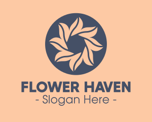 Spa Floral Emblem logo design