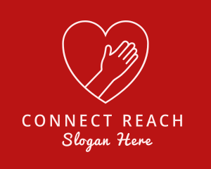 Reaching Hands Heart Frame logo design