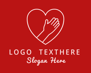 Care - Reaching Hands Heart Frame logo design