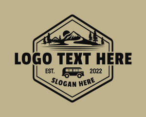 Recreational Vehicle - Mountain Outdoor Camper logo design