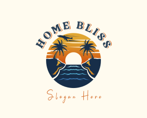 Tropical Beach Getaway logo design