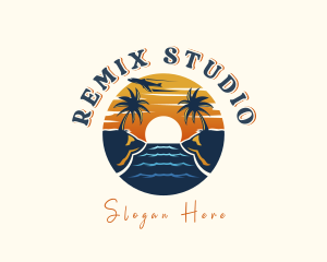 Tropical Beach Getaway logo design