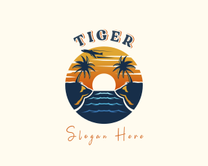 Tropical Beach Getaway logo design