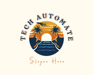 Tropical Beach Getaway logo design