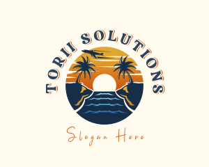 Tropical Beach Getaway logo design